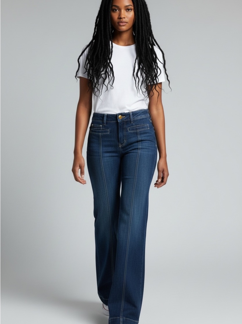 Express Dark Blue High-Rise Wide-Leg Trouser Jeans